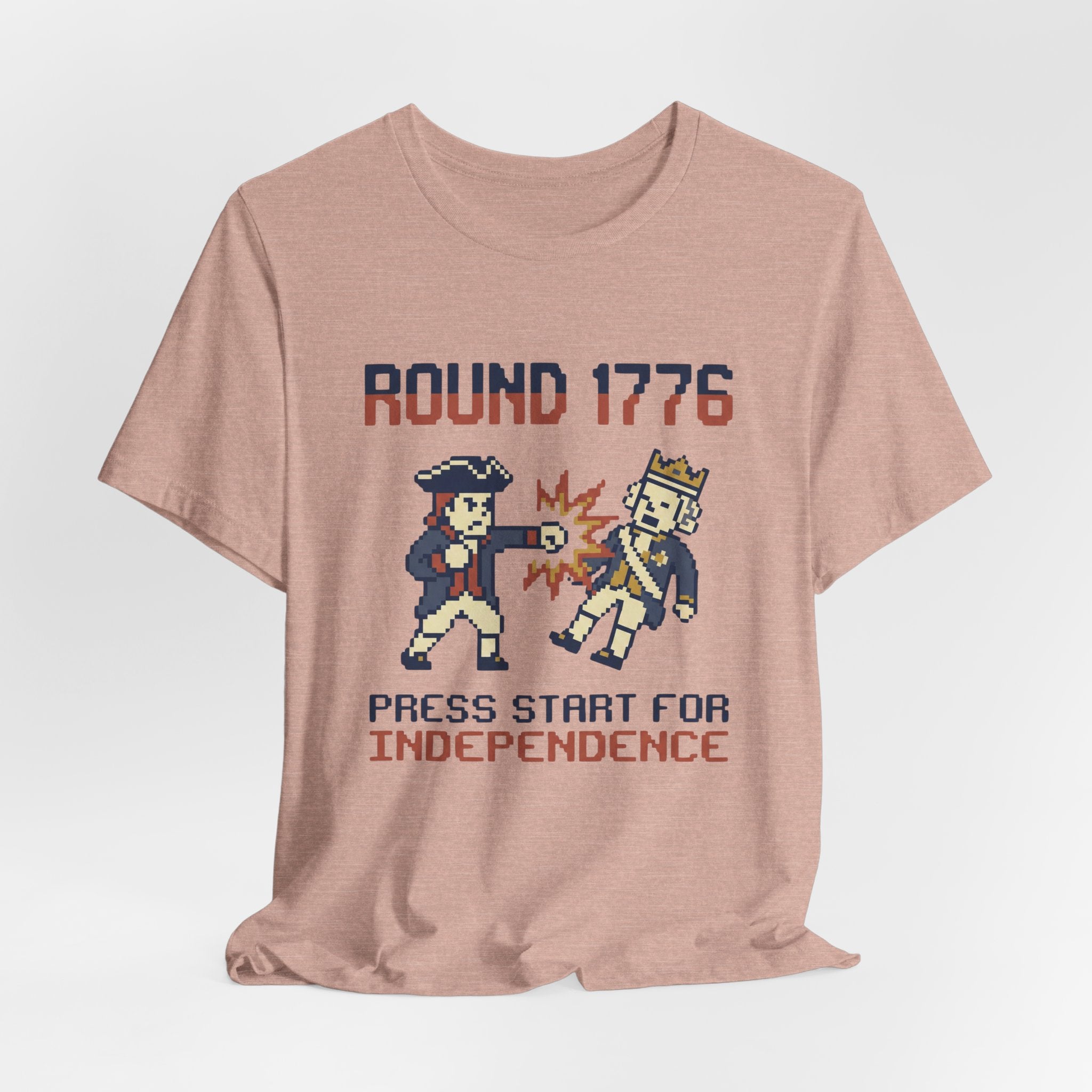 8-Bit Round 1776 Press Start For Independence Punch T-Shirt
