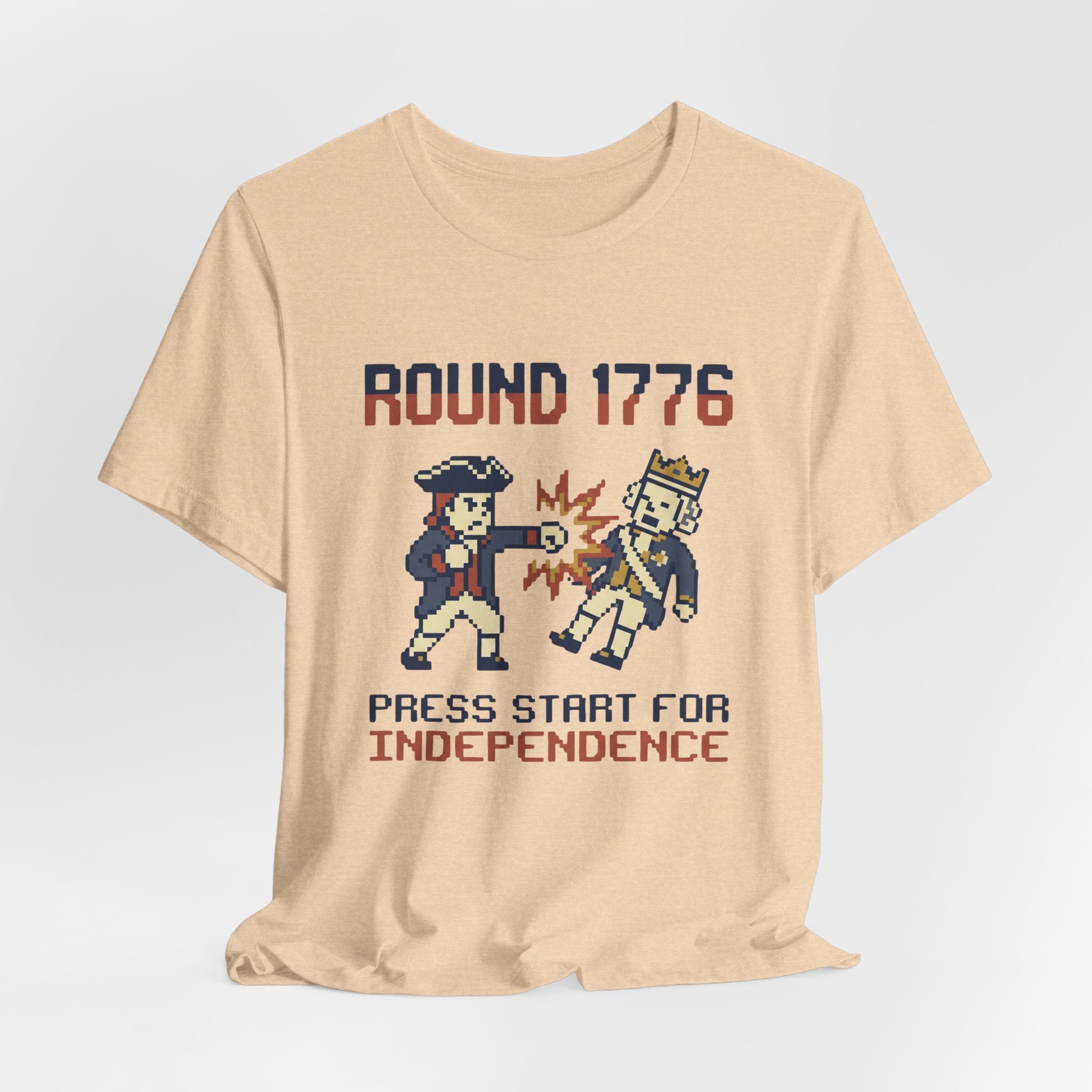8-Bit Round 1776 Press Start For Independence Punch T-Shirt