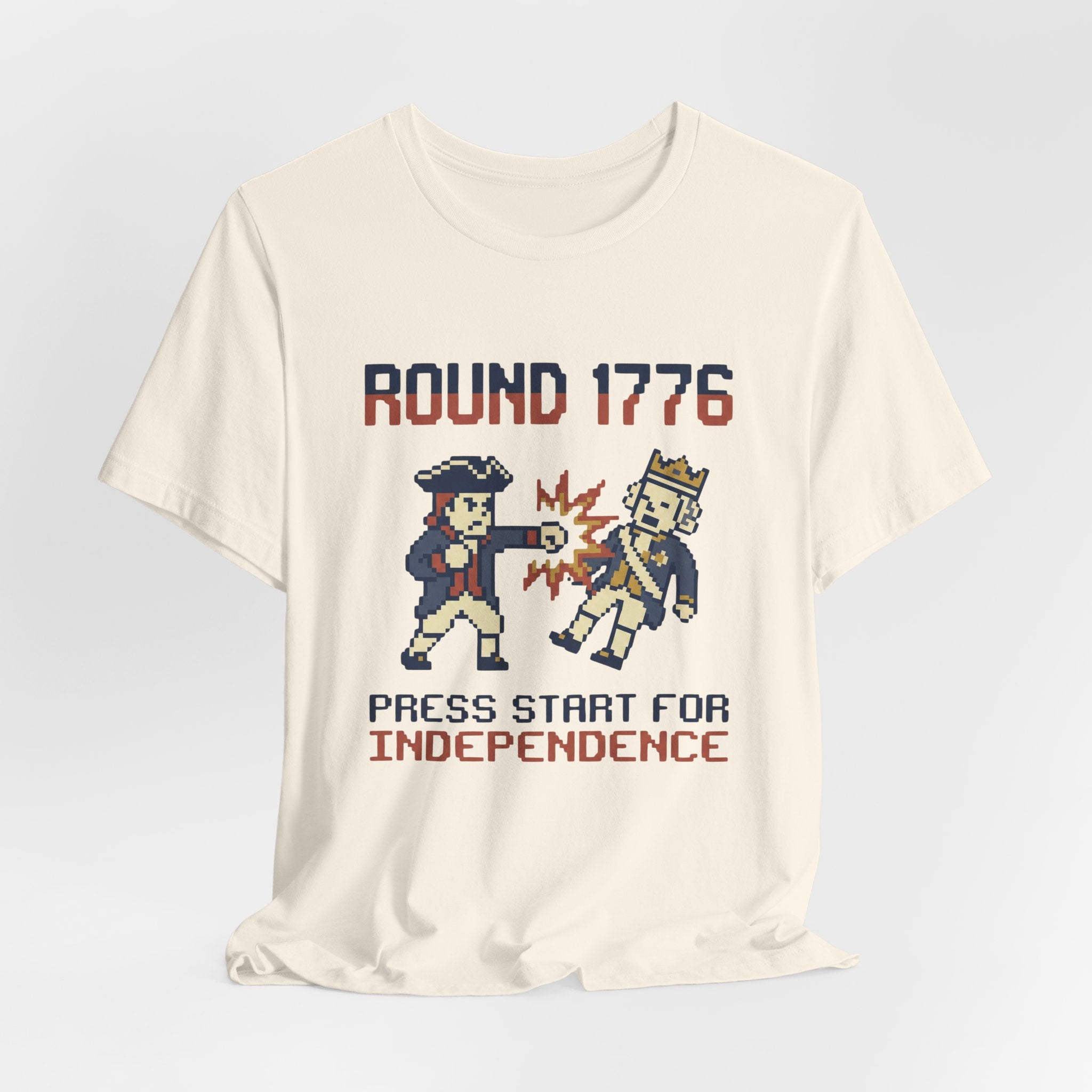8-Bit Round 1776 Press Start For Independence Punch T-Shirt