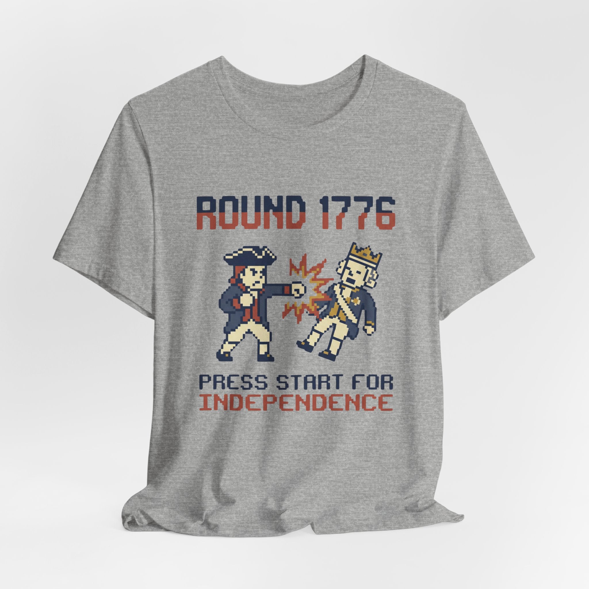 8-Bit Round 1776 Press Start For Independence Punch T-Shirt