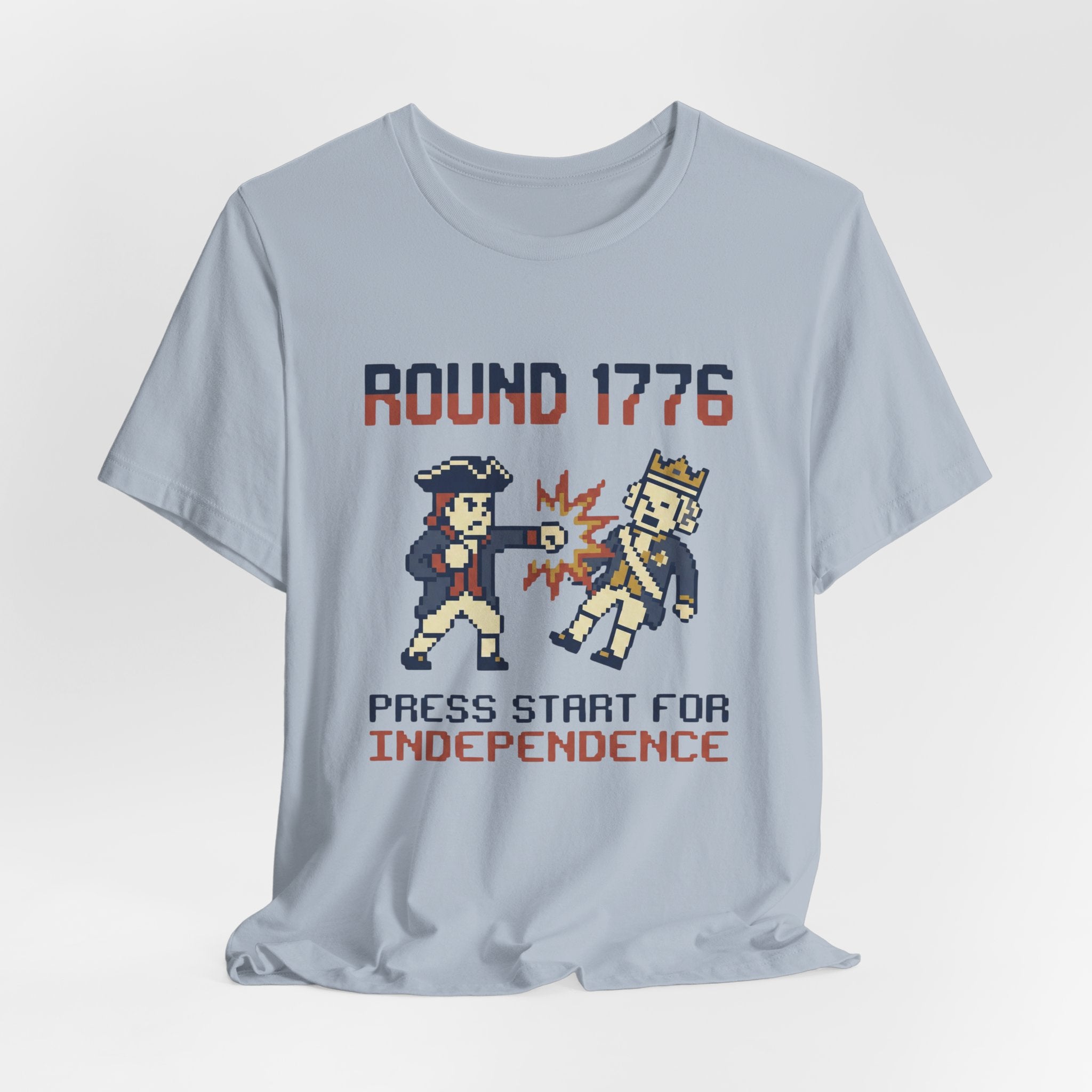 8-Bit Round 1776 Press Start For Independence Punch T-Shirt