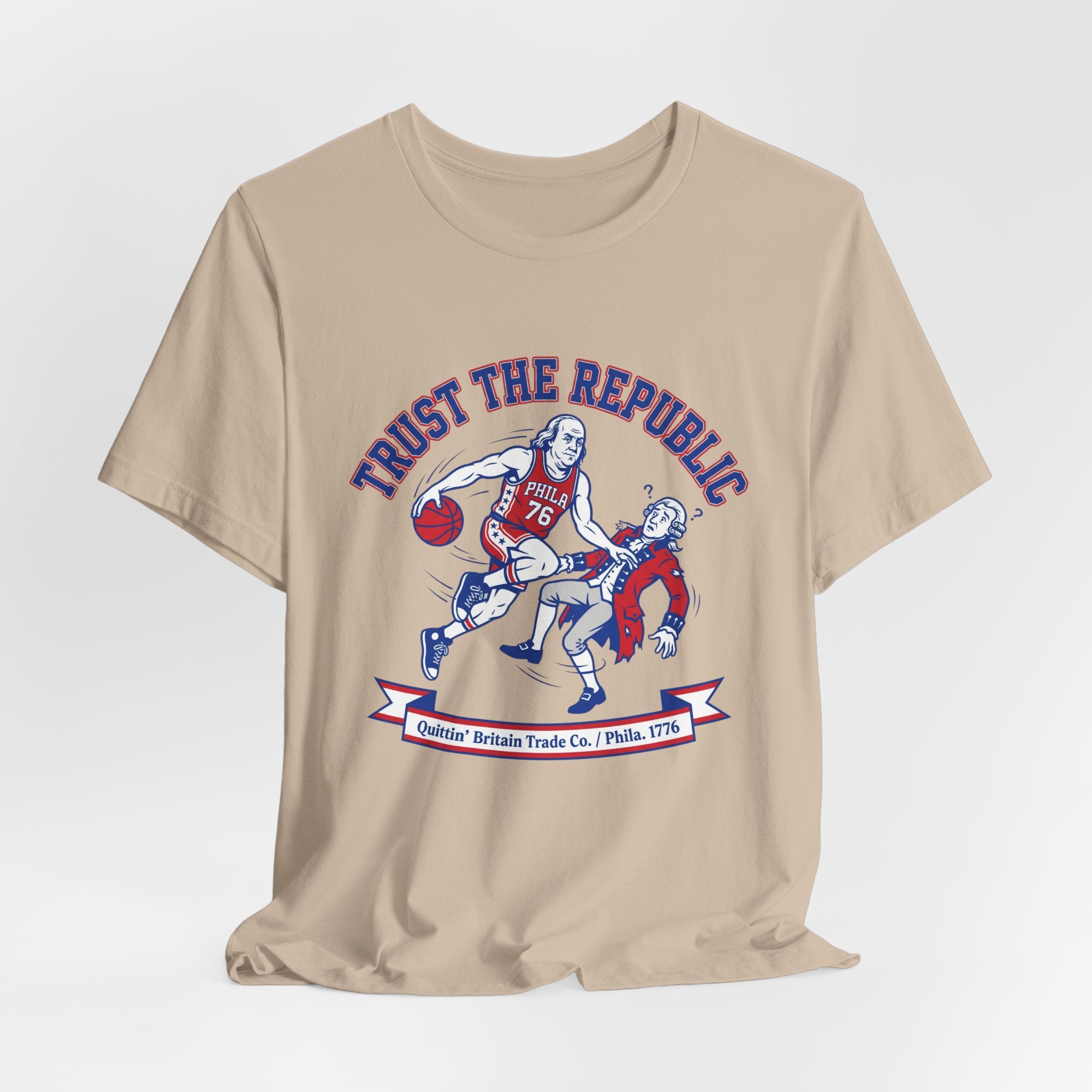 Trust The Republic - Ben Franklin Basketball 1776 T-Shirt