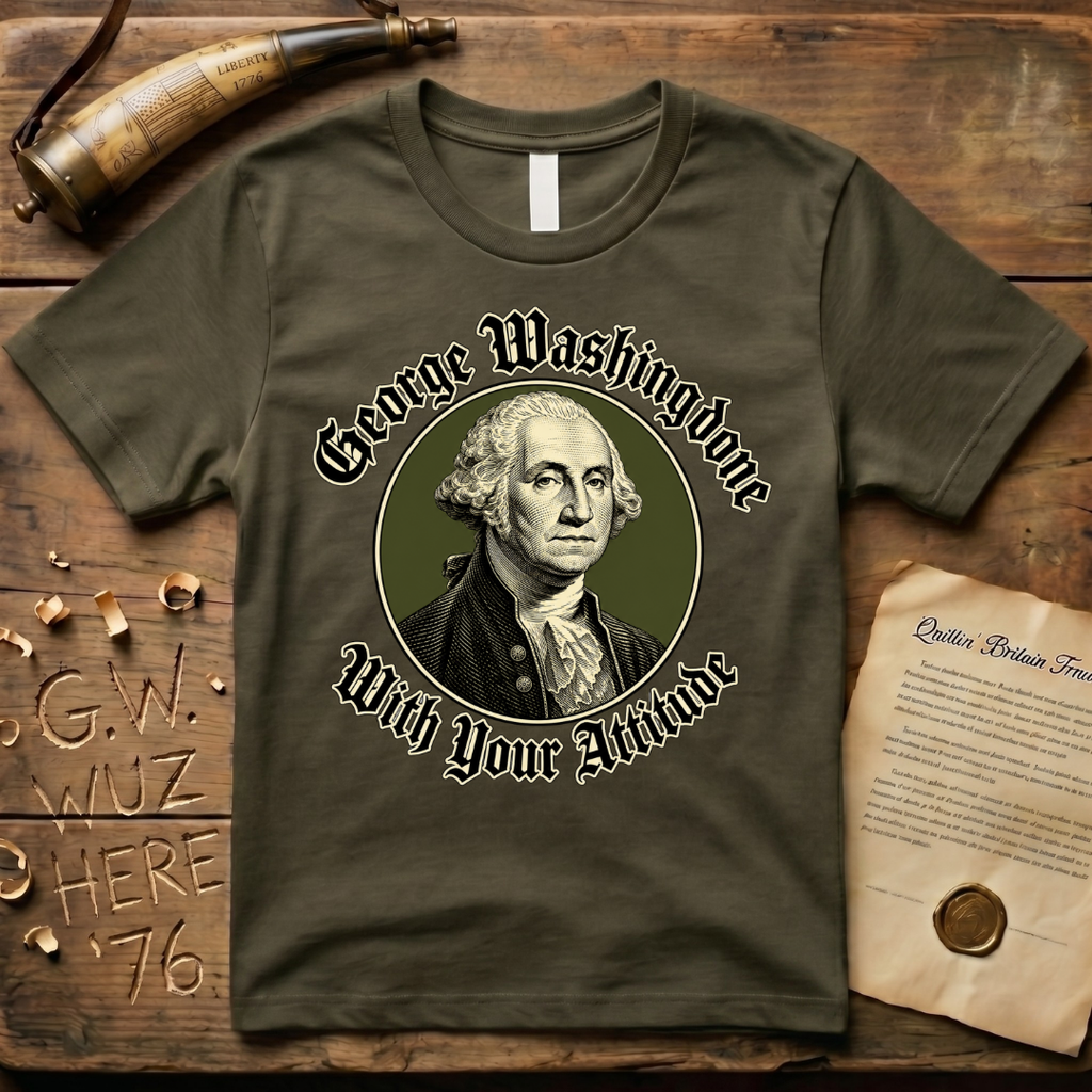 George Washingdone with Your Attitude Badge Design T-Shirt