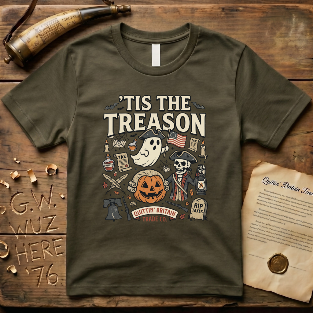 'Tis The Treason Funny Halloween Cartoon T-Shirt