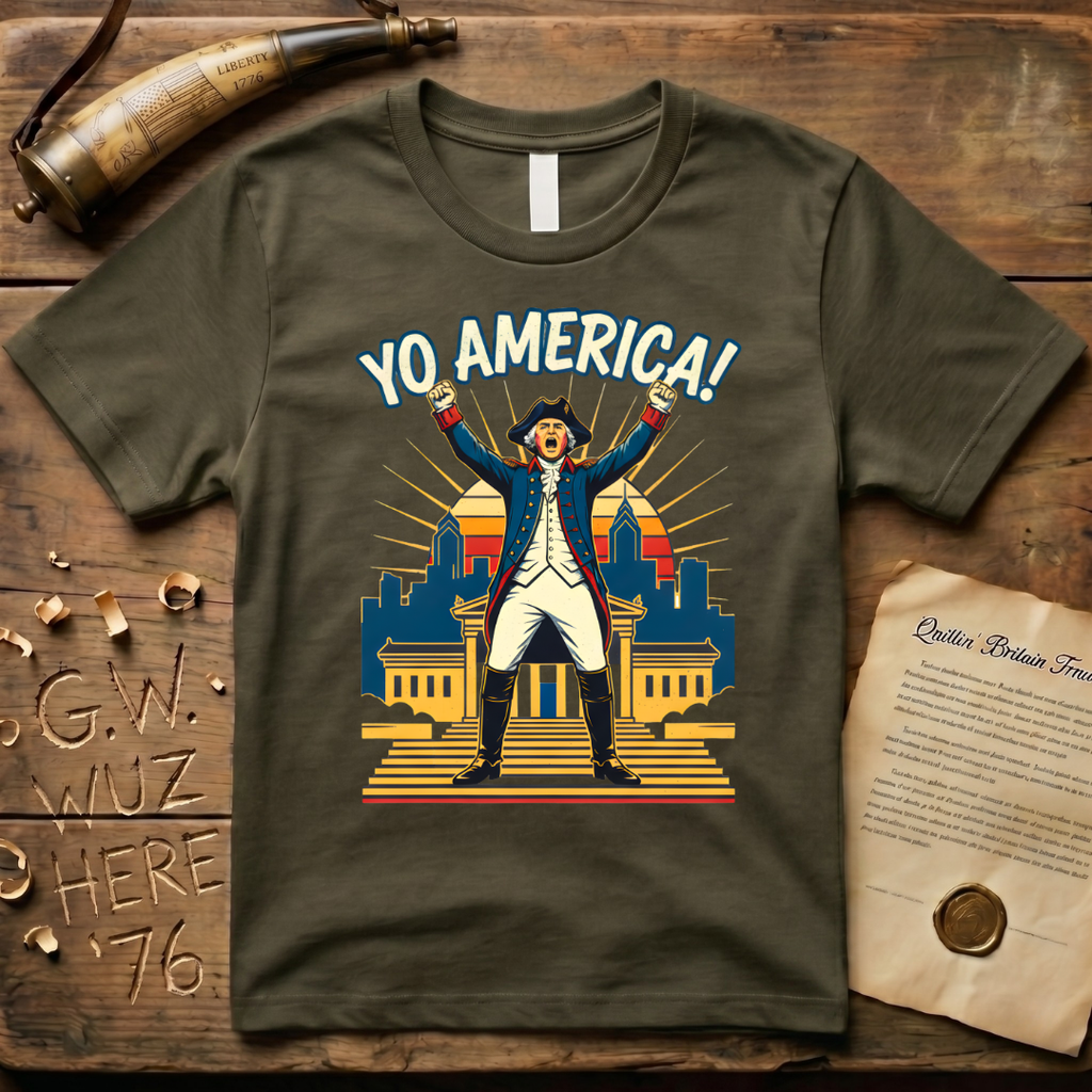 George Washington Yo America! Philadelphia Art Museum Steps T-Shirt