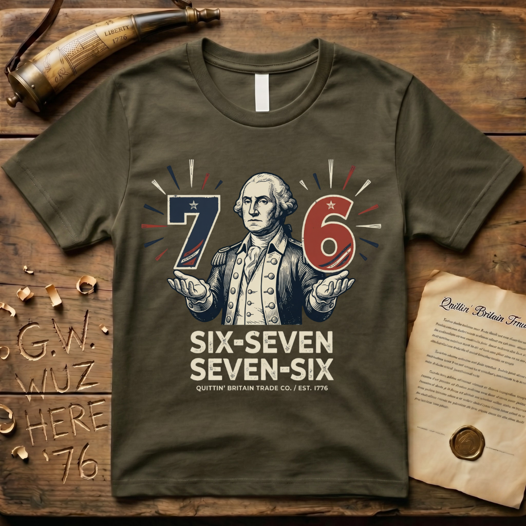 George Washington Woodcut 1776 6-7 7-6 T-Shirt