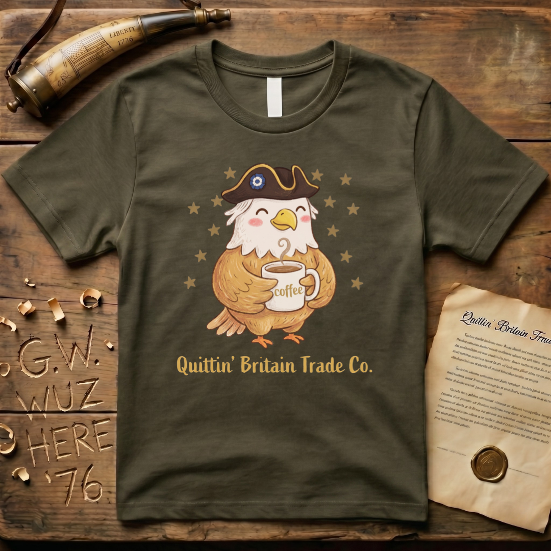 Cute American Eagle Patriot Drinking Coffee Not Tea T-Shirt