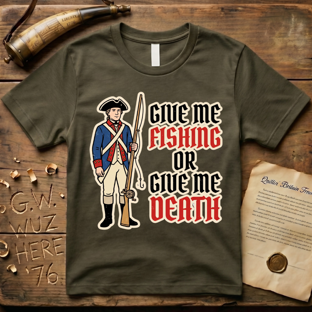 Give Me Fishing or Give Me Death Dark Soldier T-Shirt