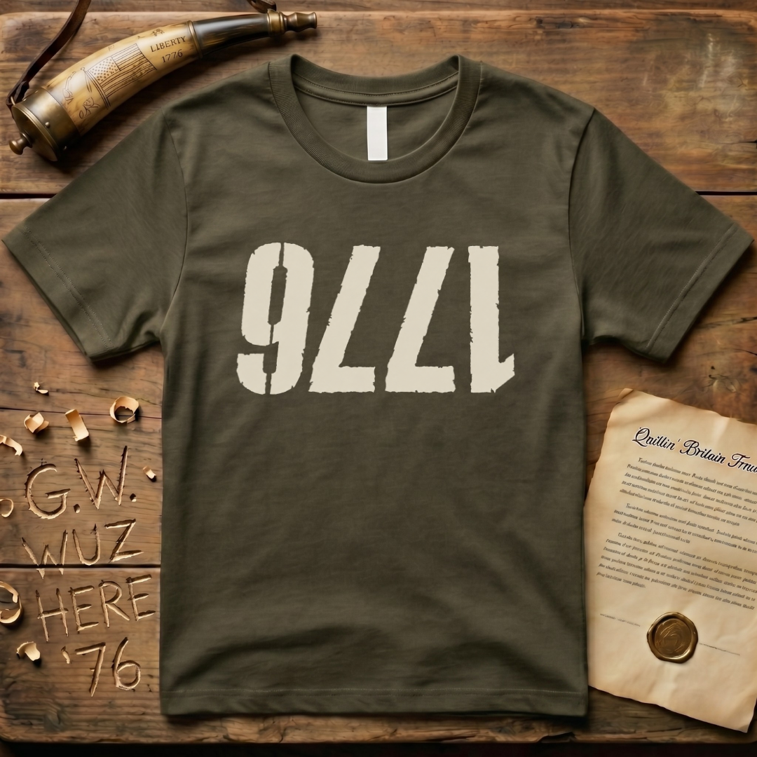 Upside Down 1776 Grunge-Style Dark T-Shirt