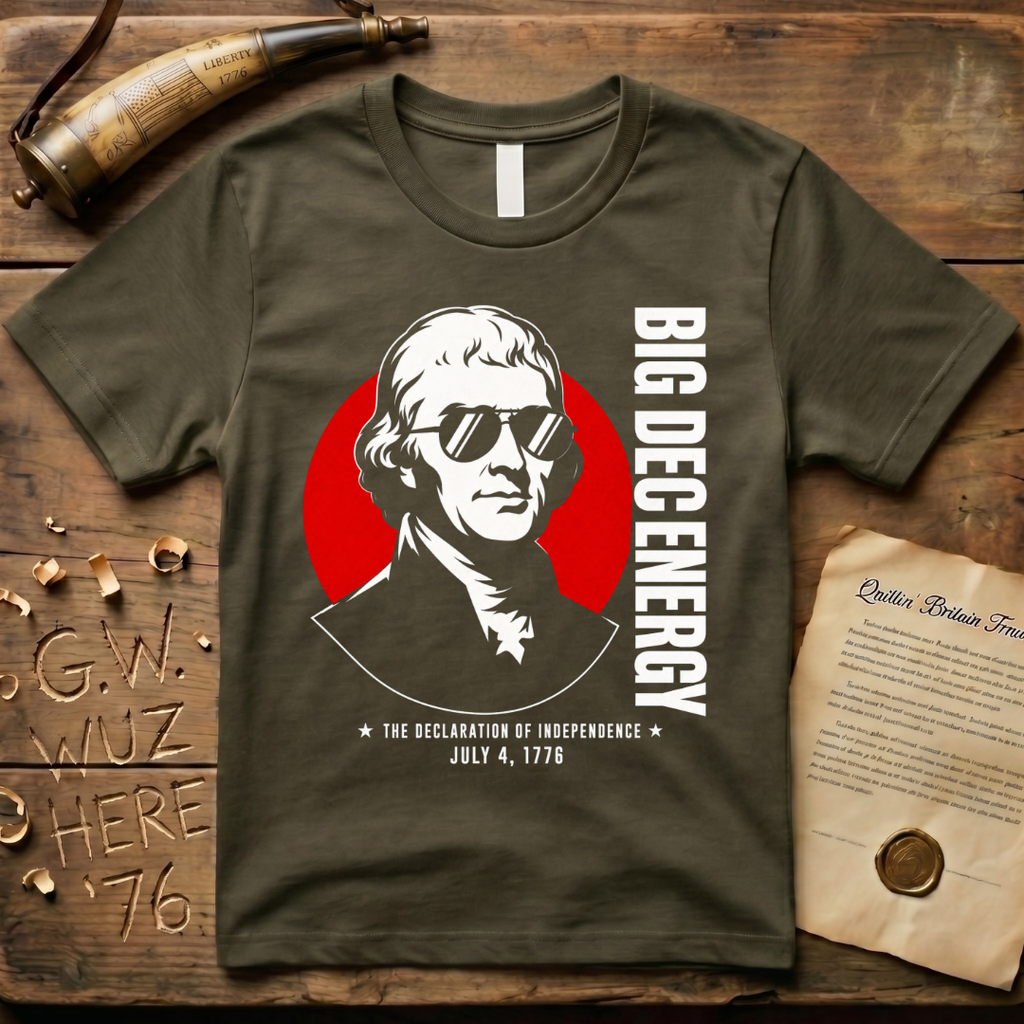 Thomas Jefferson Big DEC Energy 1776 Declaration of Independence Dark T-Shirt