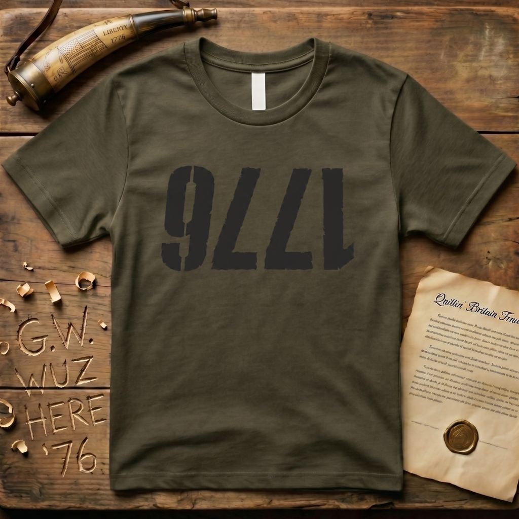 Upside Down 1776 Grunge-Style Light T-Shirt