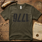 Upside Down 1776 Grunge-Style Light T-Shirt