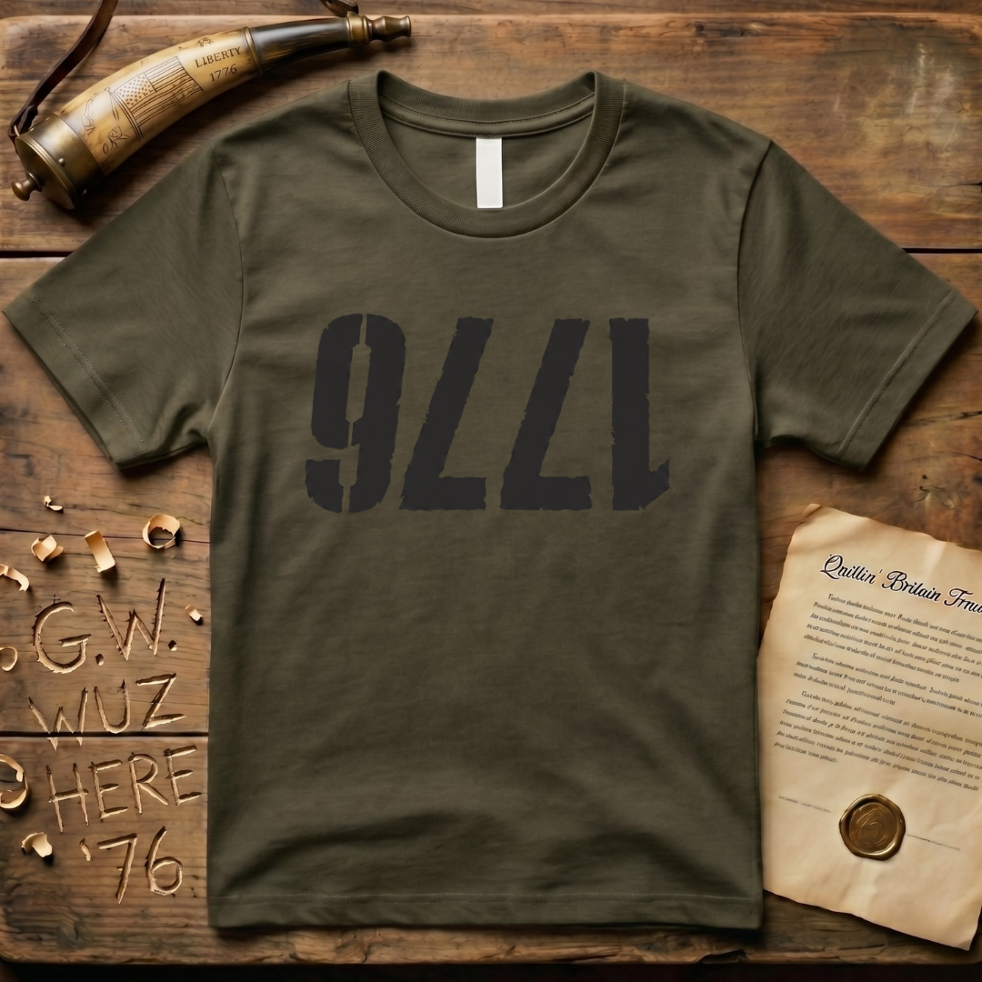 Upside Down 1776 Grunge-Style Light T-Shirt