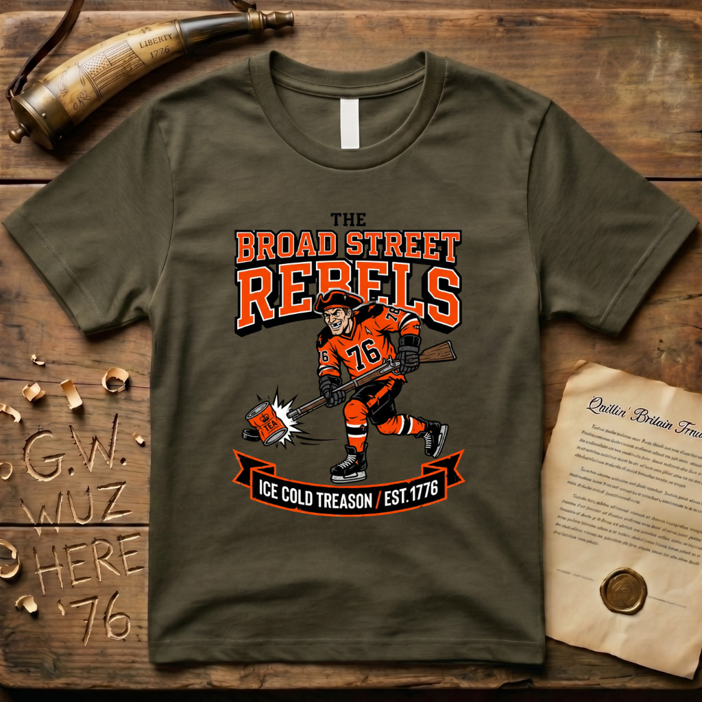 The Broad Street Rebels - Ice Cold Treason 1776 Hockey T-Shirt