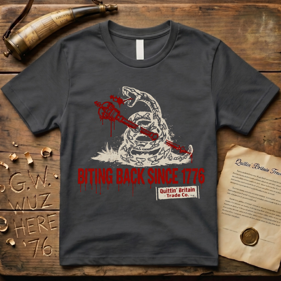 Biting Back Since 1776 Timber Rattlesnake Dark Design T-Shirt