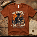 No Tricks Just Treason Halloween QBTC 1776 Dark T-Shirt
