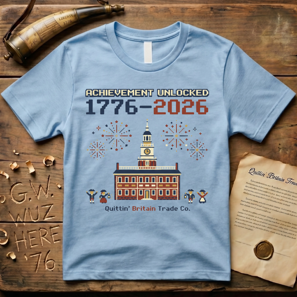 8-Bit Semiquincentennial Achievement Unlocked 1776-2026 T-Shirt