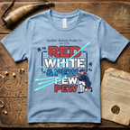 Red White and Pew Pew Pew Quittin' Britain Laser Space Musket T-Shirt