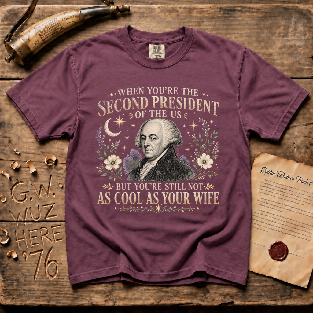 John Adams Not As Cool As His Wife - Comfort Colors® Dark T-Shirt