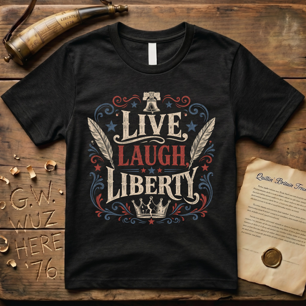 Live, Laugh, Liberty, Dark T-Shirt