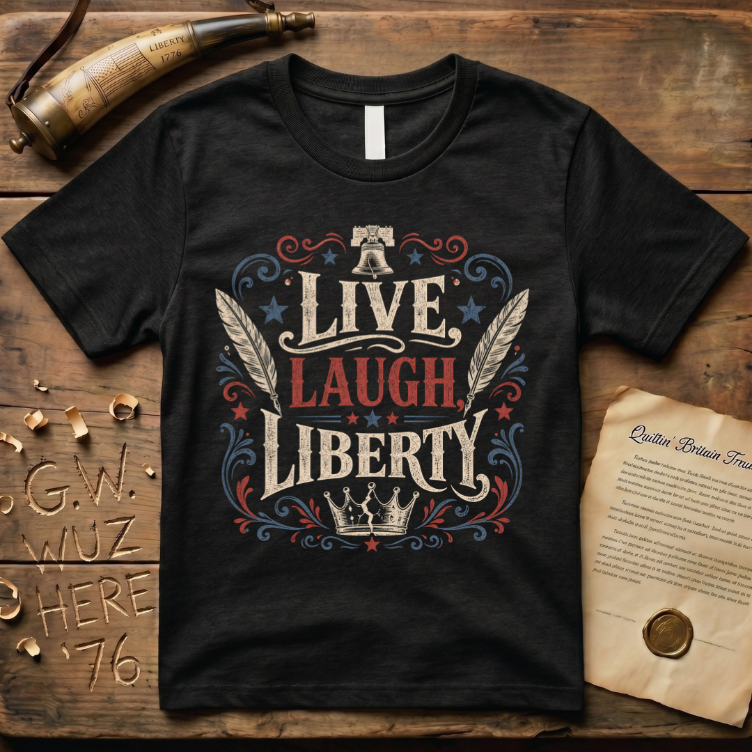 Live, Laugh, Liberty, Dark T-Shirt