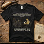 Different Isn't Less - Ask the Declaration - Celebrating Neurodivergence T-Shirt