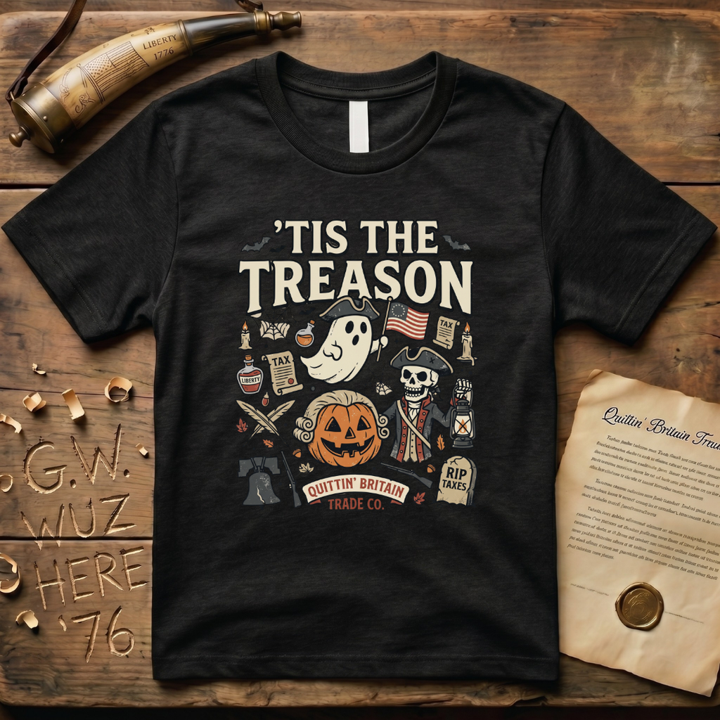 'Tis The Treason Funny Halloween Cartoon T-Shirt