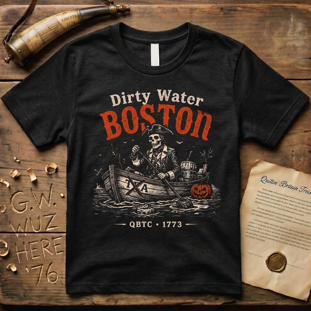 Boston Harbor Dirty Water Halloween Tea Party 1773 Dark T-Shirt