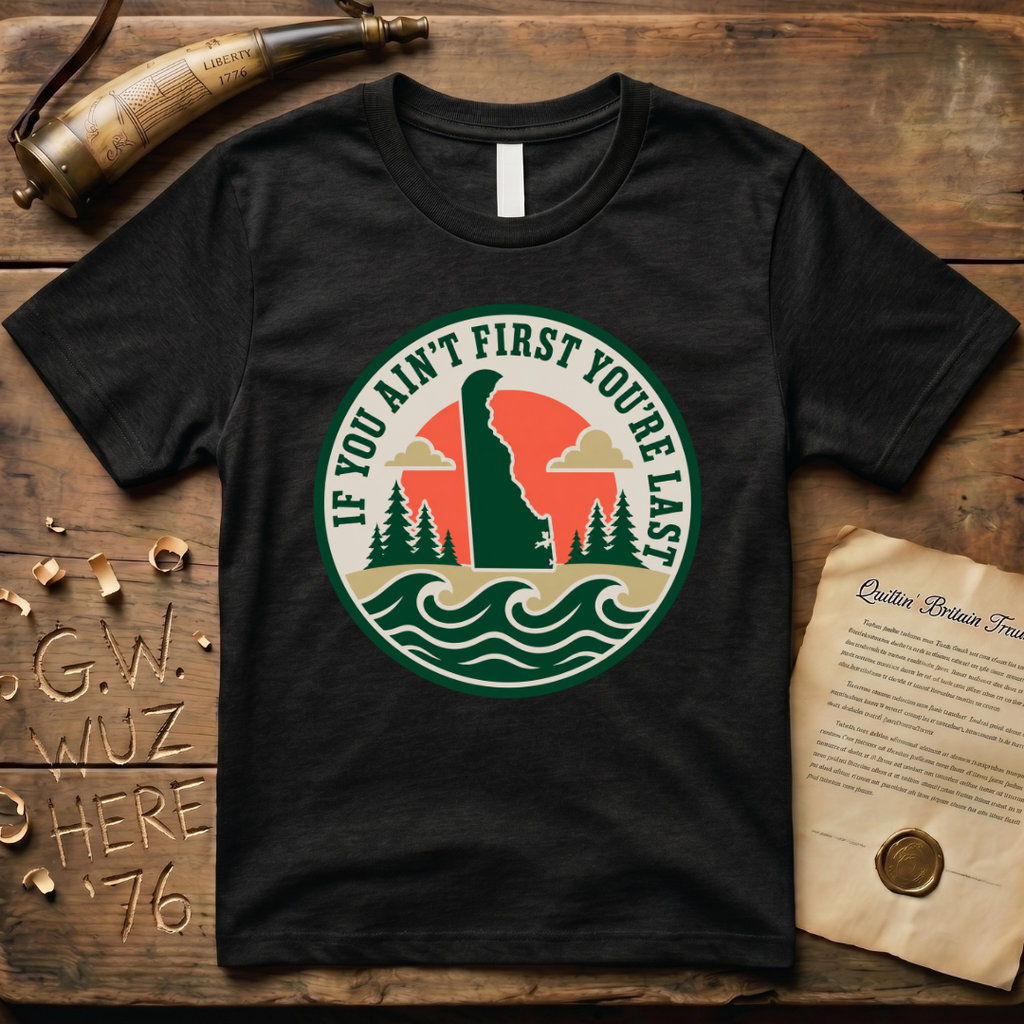 Delaware If You Ain't First You're Last - The First State Park Badge T-Shirt