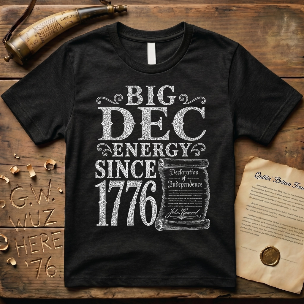 Big DEC Energy Since 1776 Declaration of Independence Dark T-Shirt