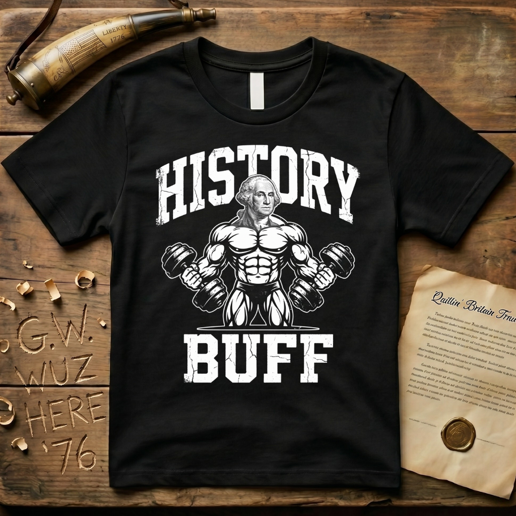 History Buff George Washington Gym Dark Design T-Shirt