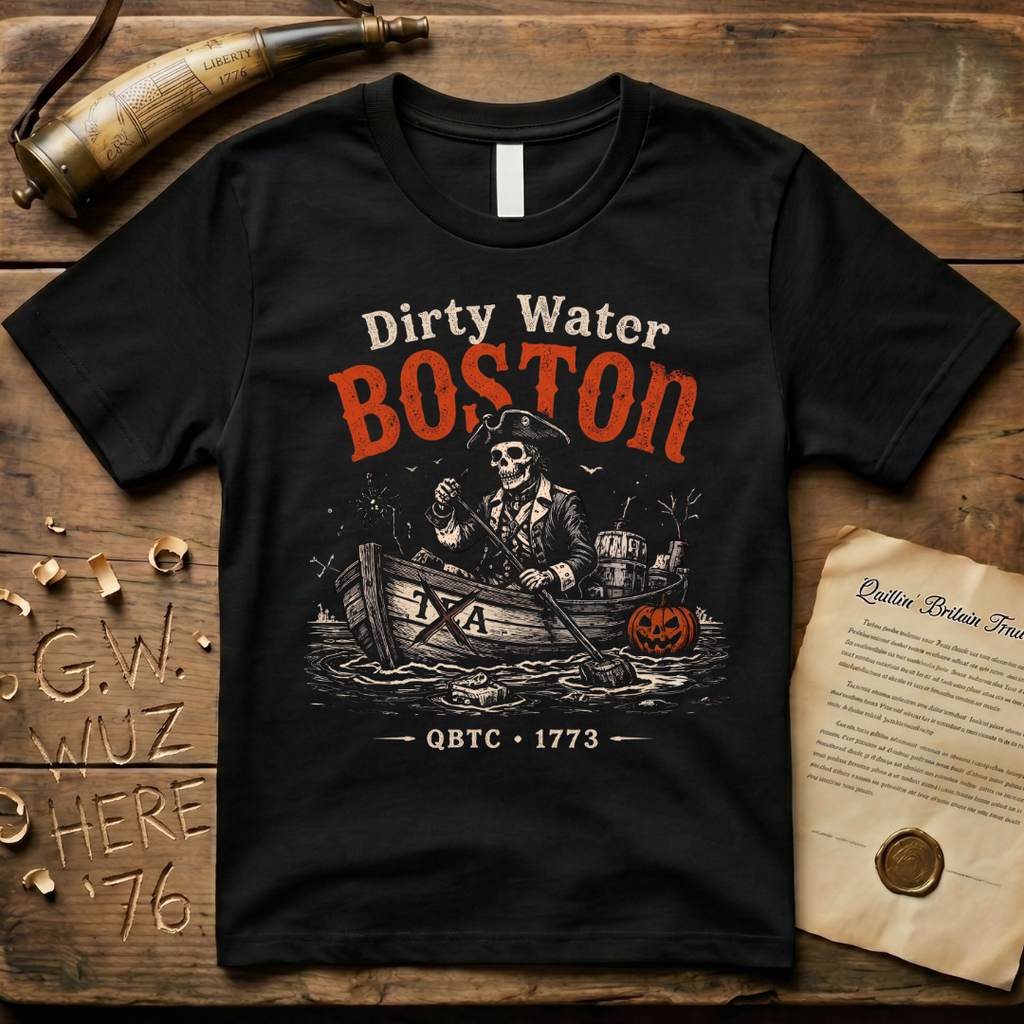 Boston Harbor Dirty Water Halloween Tea Party 1773 Dark T-Shirt