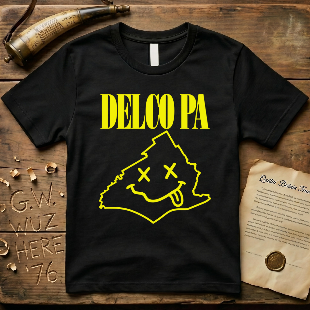 Delco PA Grunge Liberty Bell 90's Design Dark T-Shirt