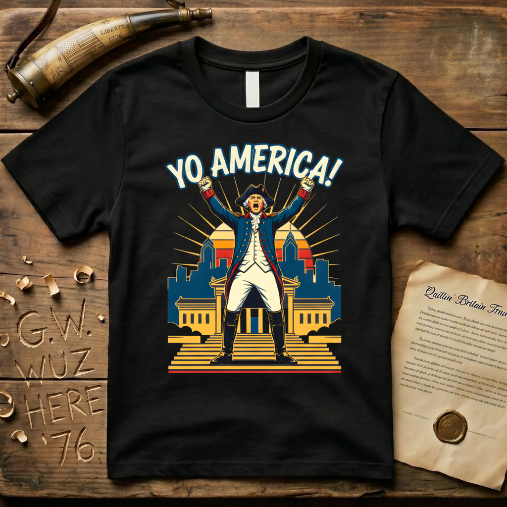 George Washington Yo America! Philadelphia Art Museum Steps T-Shirt