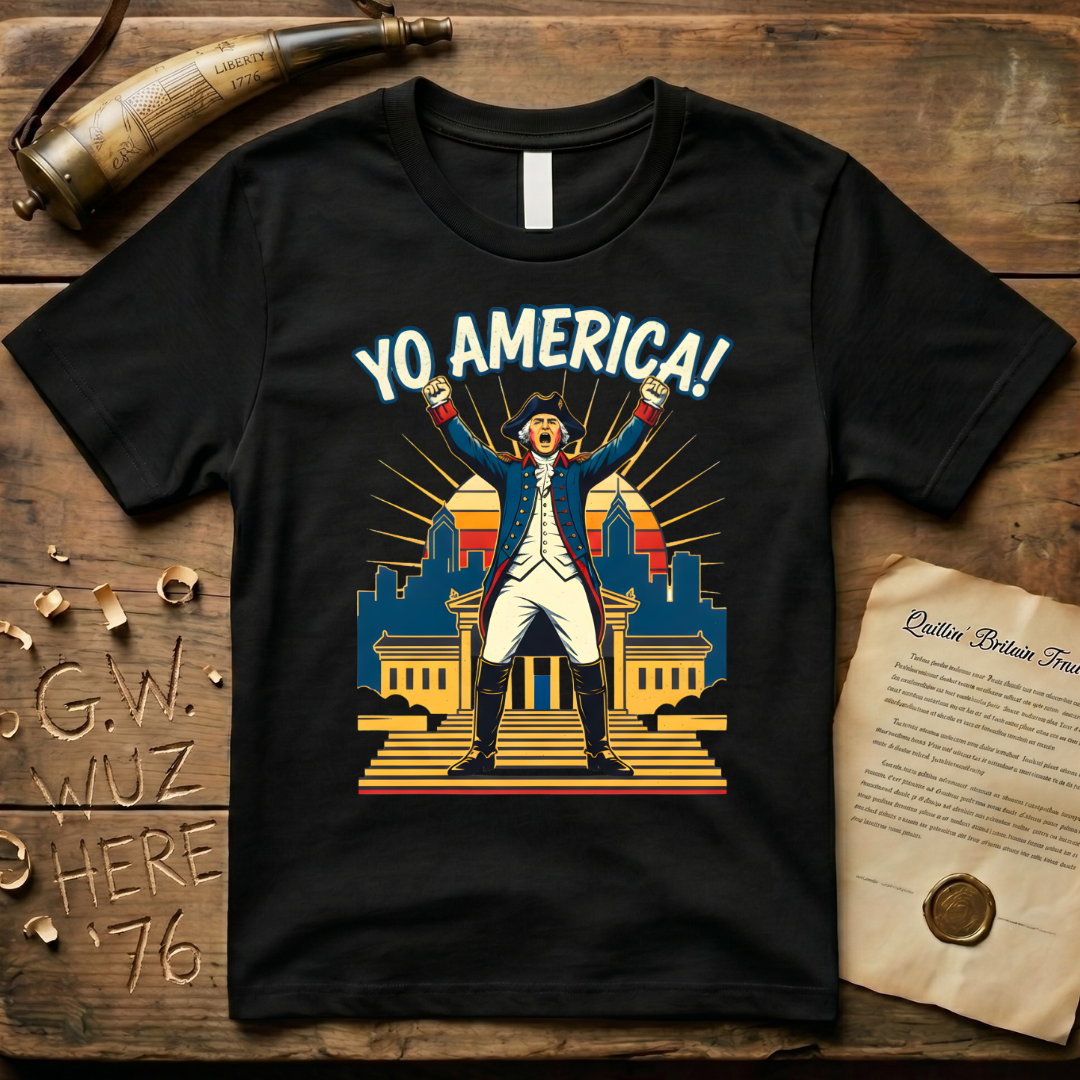 George Washington Yo America! Philadelphia Art Museum Steps T-Shirt