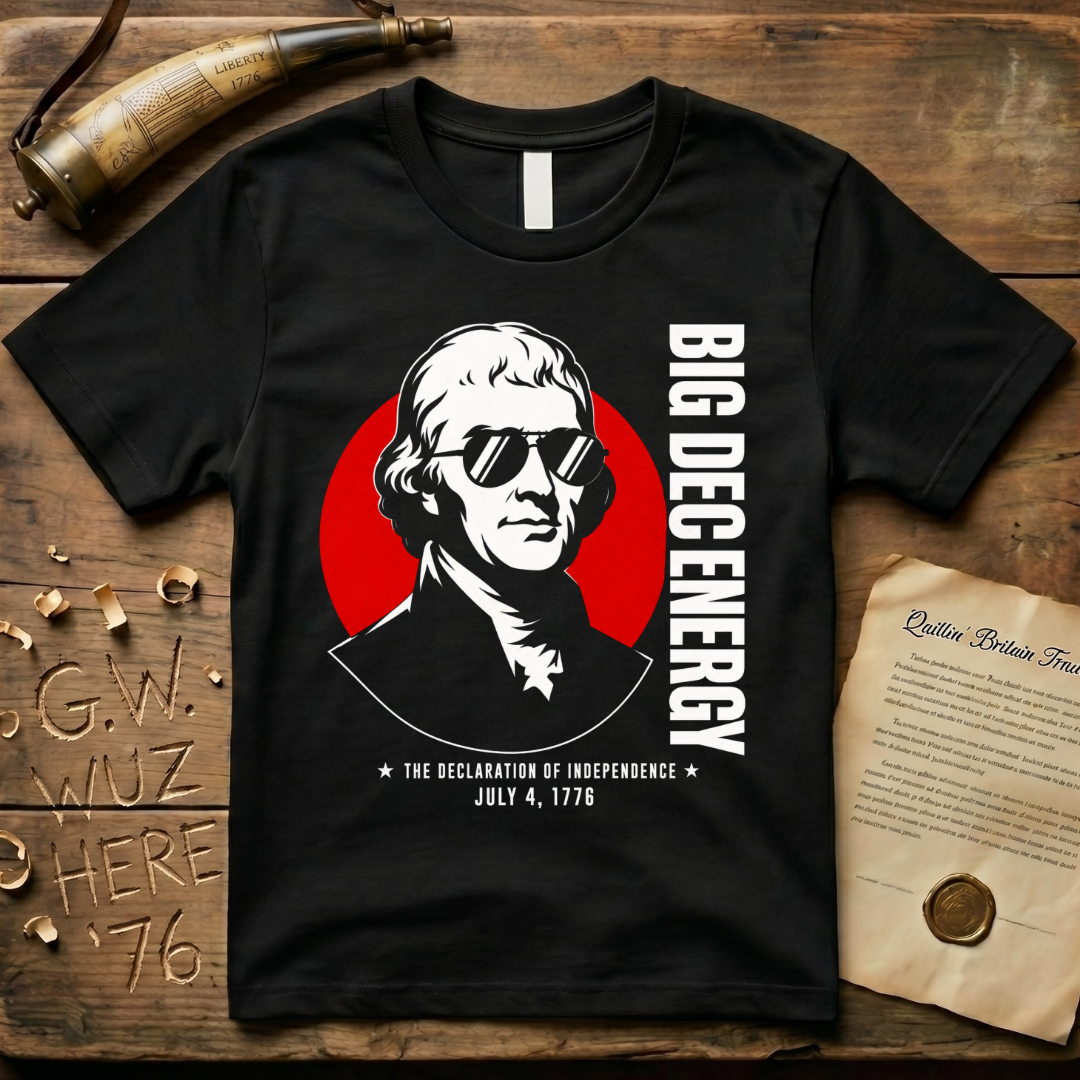Thomas Jefferson Big DEC Energy 1776 Declaration of Independence Dark T-Shirt