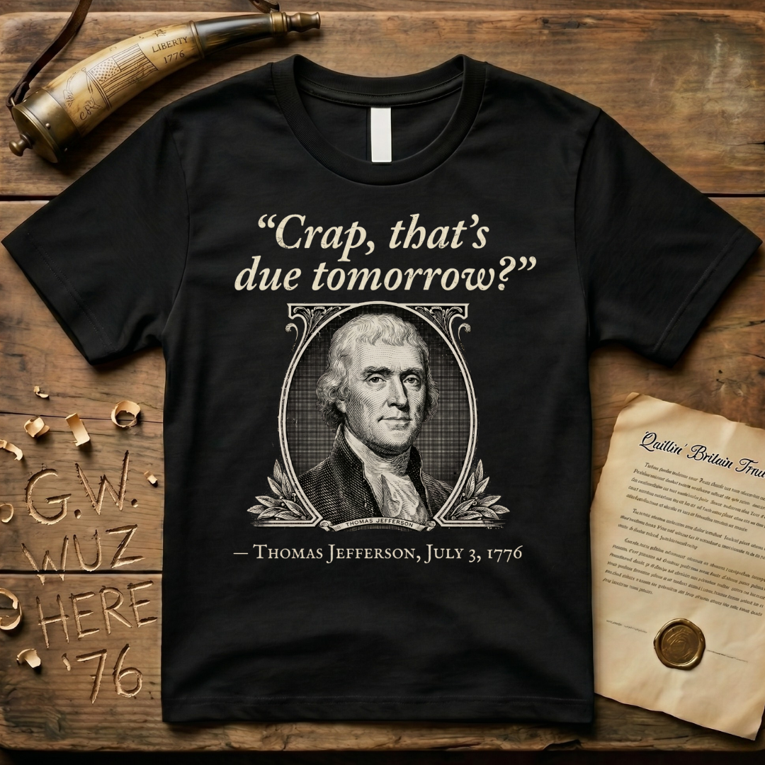 "Crap That's Due Tomorrow?" Thomas Jefferson Dark-Style T-Shirt