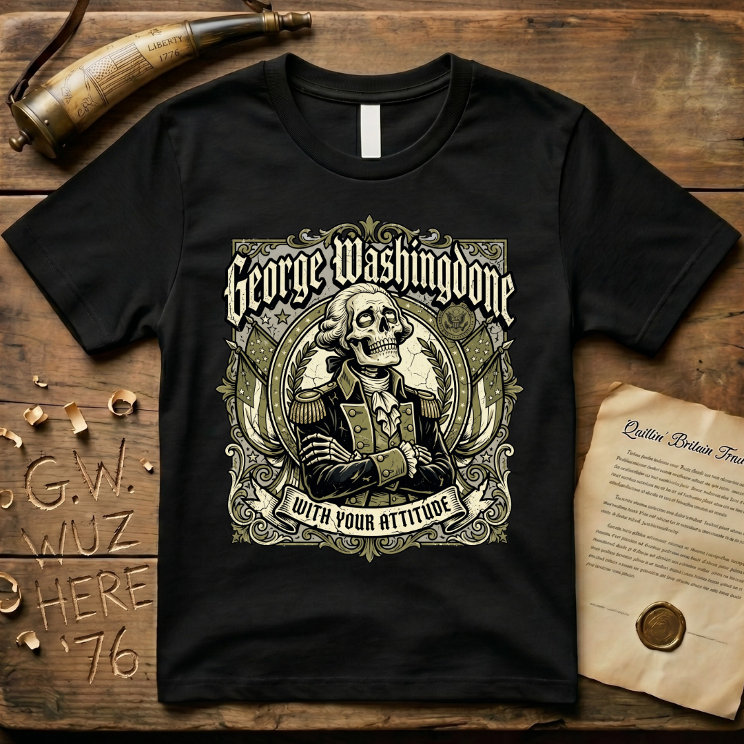 George Washingdone with Your Attitude Skeleton Design T-Shirt