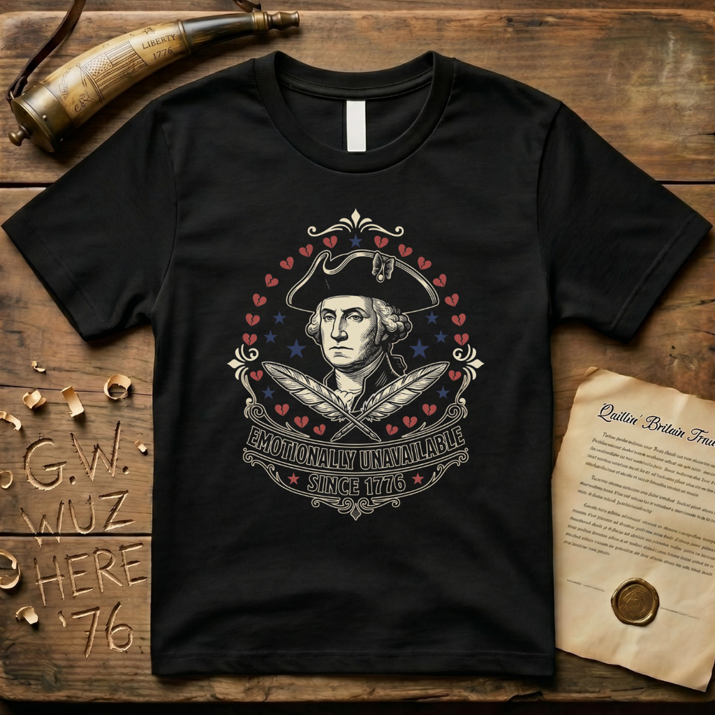 George Washington Emotionally Unavailable Since 1776 Dark T-Shirt
