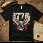 1776 Flying American Eagle Patriotic Flag Dark T-Shirt