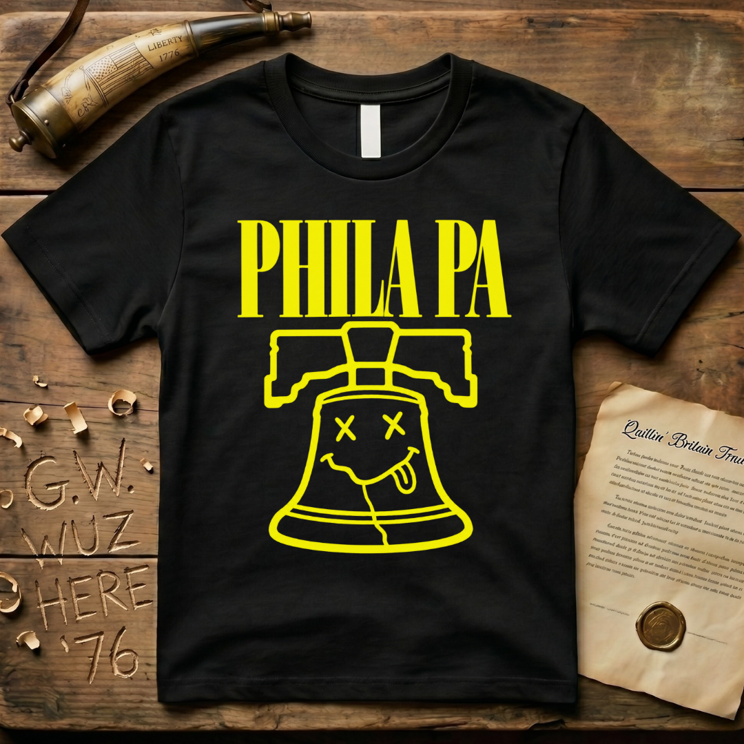 Phila PA Grunge Liberty Bell 90's Design Dark T-Shirt