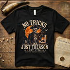 No Tricks Just Treason Halloween QBTC 1776 Dark T-Shirt