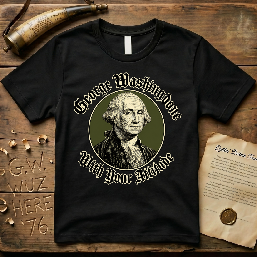 George Washingdone with Your Attitude Badge Design T-Shirt