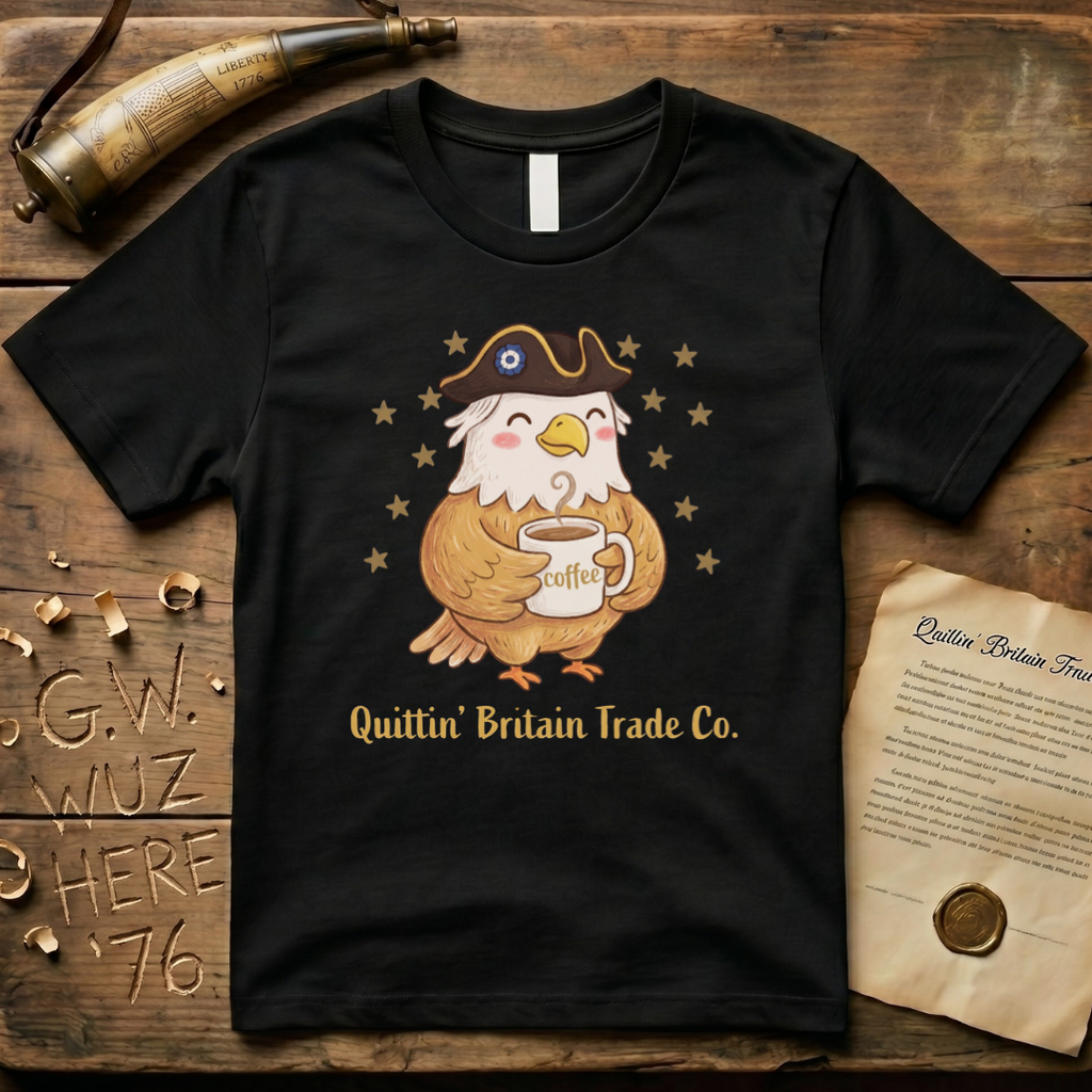 Cute American Eagle Patriot Drinking Coffee Not Tea T-Shirt