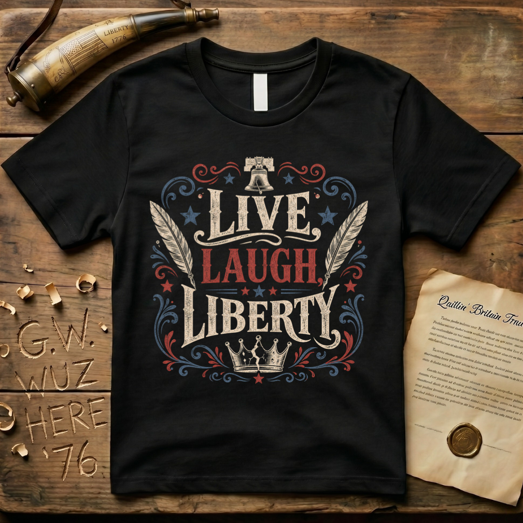 Live, Laugh, Liberty, Dark T-Shirt