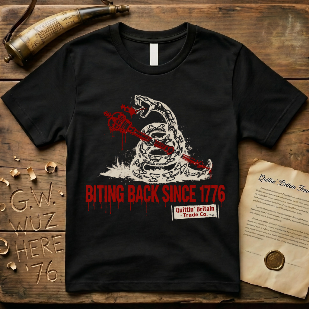 Biting Back Since 1776 Timber Rattlesnake Dark Design T-Shirt
