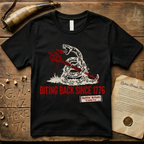 Biting Back Since 1776 Timber Rattlesnake Dark Design T-Shirt