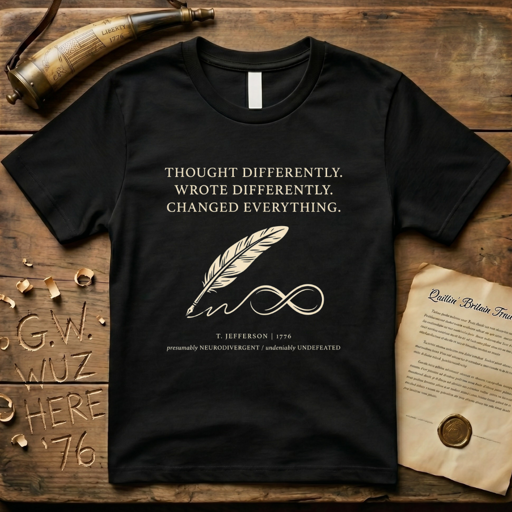 Thomas Jefferson - Changed Everything - Gold Autism Infinity Symbol T-Shirt