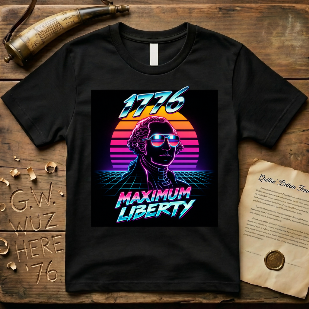 George Washington Maximum Liberty 80's Action Movie T-Shirt