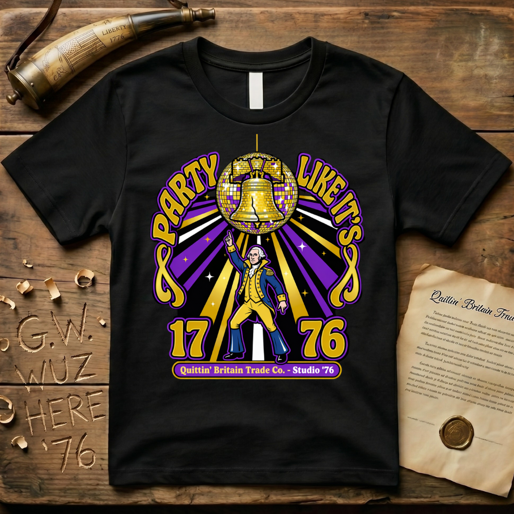 Party Like It's 1776 George Washington 1970's Disco-Style T-Shirt